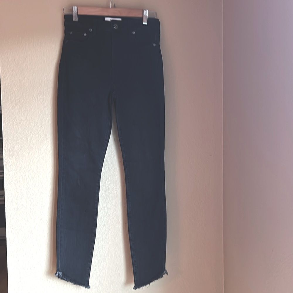 PistolaDenim‎ Stretchy black raw angle hems 27